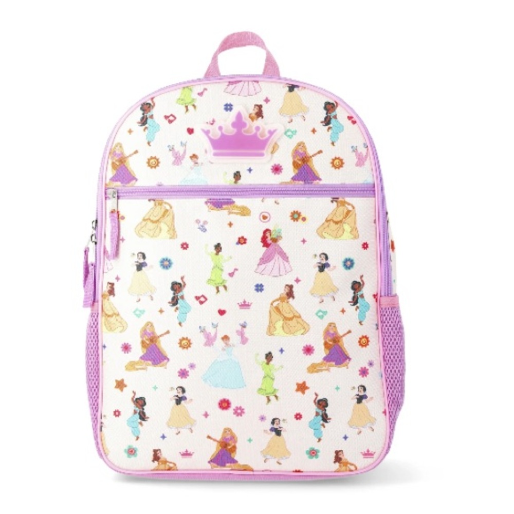 Backpack Disney Princesses Flashing Lights Girls' 16" Laptop Tablet Pink Purple